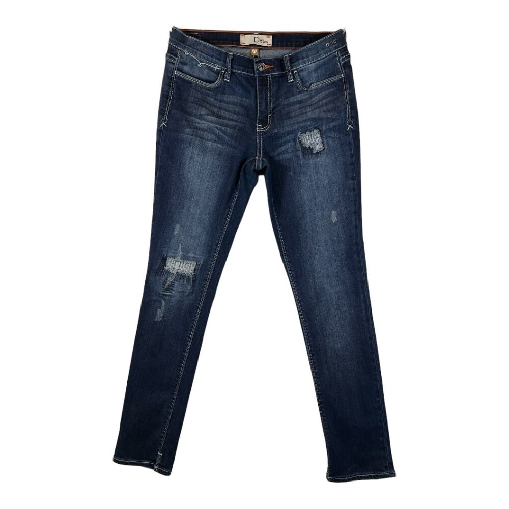 Dittos Womens Skinny Jeans Size 29 BlueDistressed StretchDenim Mid Rise
